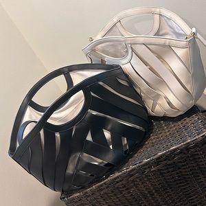 Just fab two way canvas and faux leather tote 👜